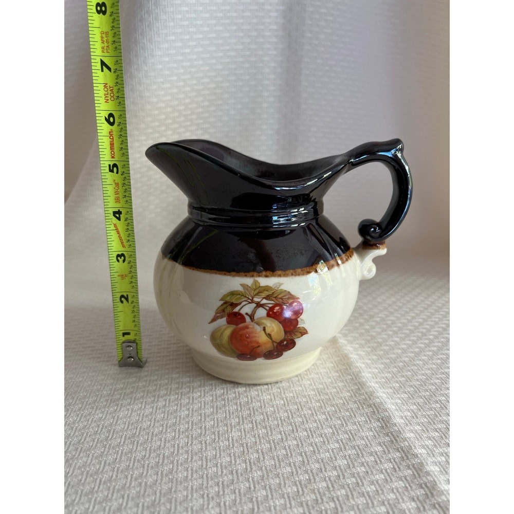 McCoy USA Pottery Vintage Pitcher Fruit and Berries #7528 - Picture 7 of 8